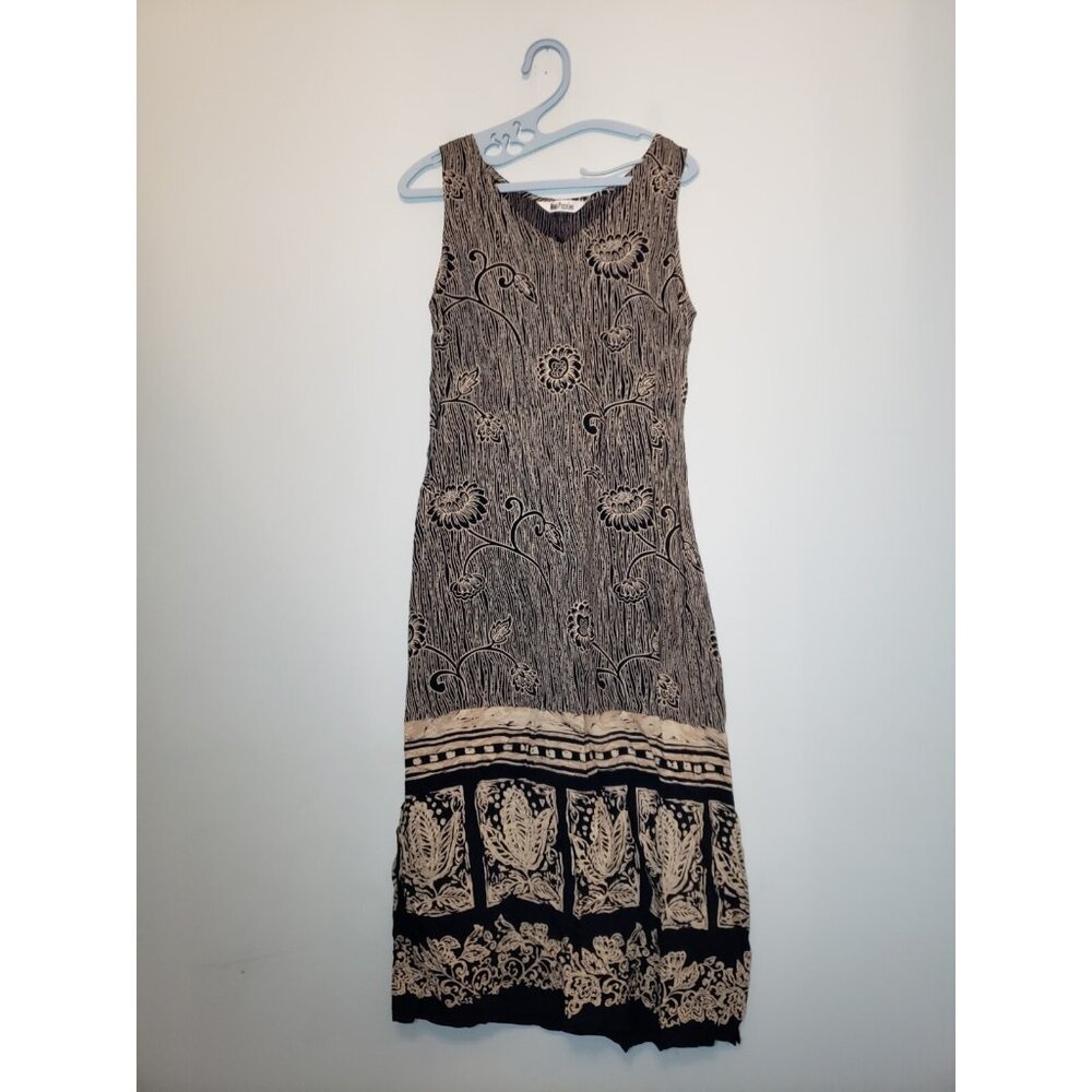 VTG Y2K Nina Piccalino Women S Midi Dress Rayon Floral Summer Spring Back Tie